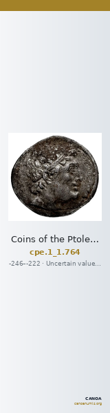 Coins of the Ptolemaic Empire Vol. I, Part 1, no. 764 — CANOA