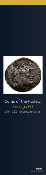 Coins of the Ptolemaic Empire Vol. I, Part 1, no. 764 — CANOA