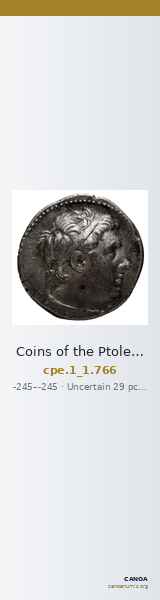 Coins of the Ptolemaic Empire Vol. I, Part 1, no. 766 — CANOA