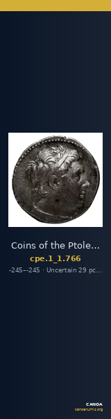 Coins of the Ptolemaic Empire Vol. I, Part 1, no. 766 — CANOA