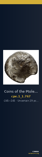 Coins of the Ptolemaic Empire Vol. I, Part 1, no. 767 — CANOA