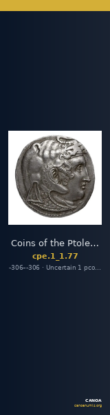 Coins of the Ptolemaic Empire Vol. I, Part 1, no. 77 — CANOA