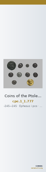 Coins of the Ptolemaic Empire Vol. I, Part 1, no. 777 — CANOA