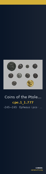 Coins of the Ptolemaic Empire Vol. I, Part 1, no. 777 — CANOA