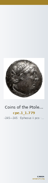 Coins of the Ptolemaic Empire Vol. I, Part 1, no. 779 — CANOA