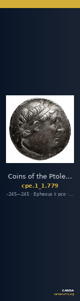 Coins of the Ptolemaic Empire Vol. I, Part 1, no. 779 — CANOA