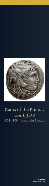 Coins of the Ptolemaic Empire Vol. I, Part 1, no. 78 — CANOA