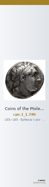 Coins of the Ptolemaic Empire Vol. I, Part 1, no. 780 — CANOA