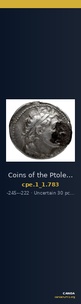 Coins of the Ptolemaic Empire Vol. I, Part 1, no. 783 — CANOA