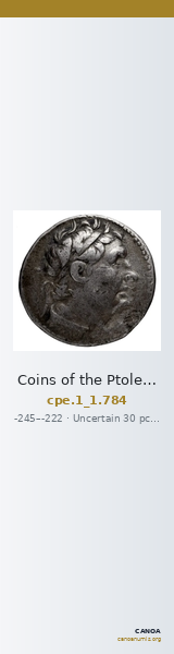 Coins of the Ptolemaic Empire Vol. I, Part 1, no. 784 — CANOA