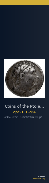 Coins of the Ptolemaic Empire Vol. I, Part 1, no. 784 — CANOA