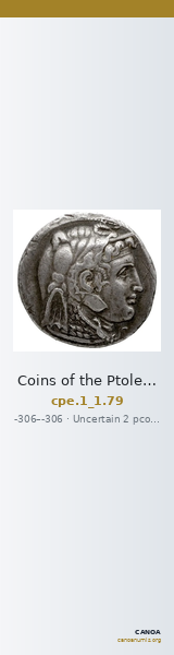 Coins of the Ptolemaic Empire Vol. I, Part 1, no. 79 — CANOA