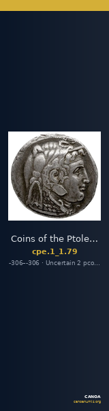 Coins of the Ptolemaic Empire Vol. I, Part 1, no. 79 — CANOA