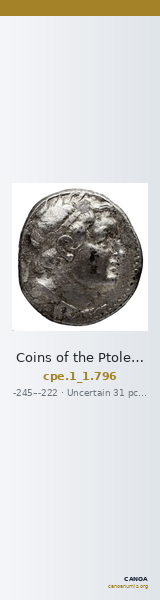 Coins of the Ptolemaic Empire Vol. I, Part 1, no. 796 — CANOA