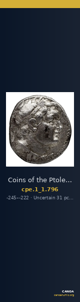 Coins of the Ptolemaic Empire Vol. I, Part 1, no. 796 — CANOA