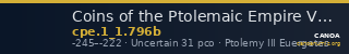 Coins of the Ptolemaic Empire Vol. I, Part 1, no. 796b — CANOA