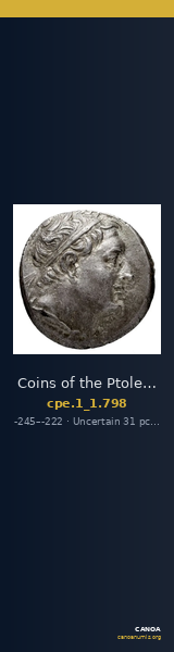 Coins of the Ptolemaic Empire Vol. I, Part 1, no. 798 — CANOA