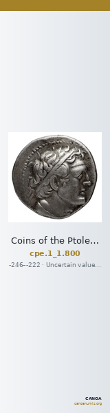 Coins of the Ptolemaic Empire Vol. I, Part 1, no. 800 — CANOA