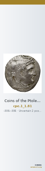 Coins of the Ptolemaic Empire Vol. I, Part 1, no. 81 — CANOA
