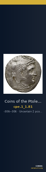 Coins of the Ptolemaic Empire Vol. I, Part 1, no. 81 — CANOA