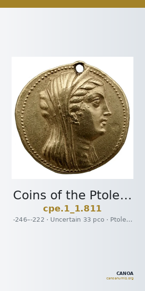 Coins of the Ptolemaic Empire Vol. I, Part 1, no. 811 — CANOA