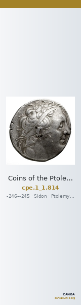 Coins of the Ptolemaic Empire Vol. I, Part 1, no. 814 — CANOA