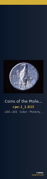 Coins of the Ptolemaic Empire Vol. I, Part 1, no. 815 — CANOA