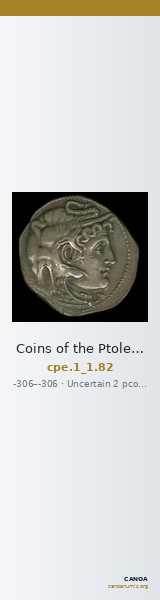 Coins of the Ptolemaic Empire Vol. I, Part 1, no. 82 — CANOA