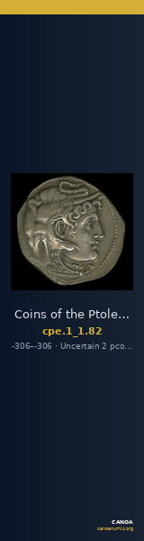 Coins of the Ptolemaic Empire Vol. I, Part 1, no. 82 — CANOA