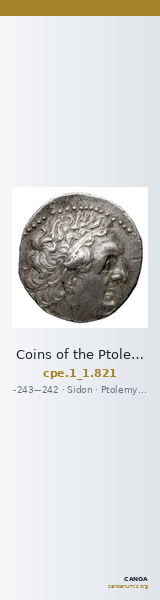 Coins of the Ptolemaic Empire Vol. I, Part 1, no. 821 — CANOA
