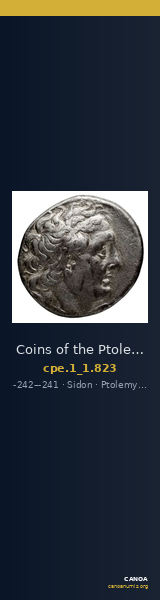 Coins of the Ptolemaic Empire Vol. I, Part 1, no. 823 — CANOA