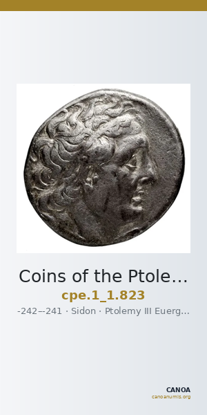 Coins of the Ptolemaic Empire Vol. I, Part 1, no. 823 — CANOA