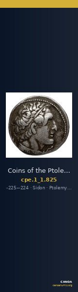 Coins of the Ptolemaic Empire Vol. I, Part 1, no. 825 — CANOA