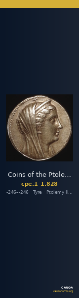 Coins of the Ptolemaic Empire Vol. I, Part 1, no. 828 — CANOA