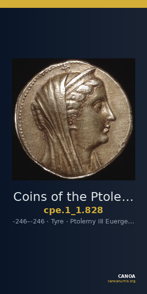 Coins of the Ptolemaic Empire Vol. I, Part 1, no. 828 — CANOA