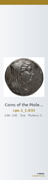 Coins of the Ptolemaic Empire Vol. I, Part 1, no. 833 — CANOA