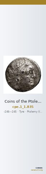 Coins of the Ptolemaic Empire Vol. I, Part 1, no. 835 — CANOA