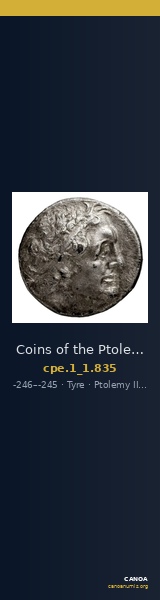 Coins of the Ptolemaic Empire Vol. I, Part 1, no. 835 — CANOA