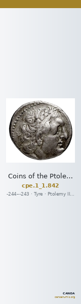 Coins of the Ptolemaic Empire Vol. I, Part 1, no. 842 — CANOA