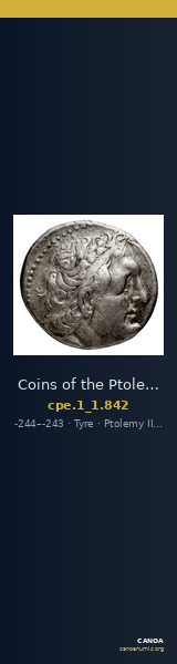 Coins of the Ptolemaic Empire Vol. I, Part 1, no. 842 — CANOA