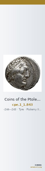 Coins of the Ptolemaic Empire Vol. I, Part 1, no. 843 — CANOA