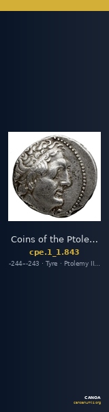 Coins of the Ptolemaic Empire Vol. I, Part 1, no. 843 — CANOA