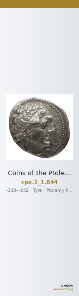Coins of the Ptolemaic Empire Vol. I, Part 1, no. 844 — CANOA