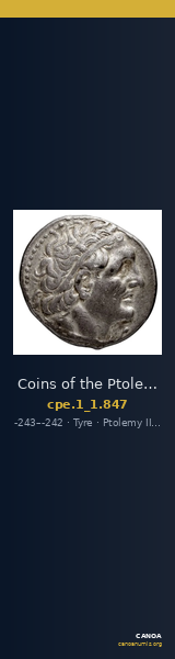 Coins of the Ptolemaic Empire Vol. I, Part 1, no. 847 — CANOA