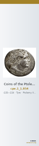 Coins of the Ptolemaic Empire Vol. I, Part 1, no. 854 — CANOA