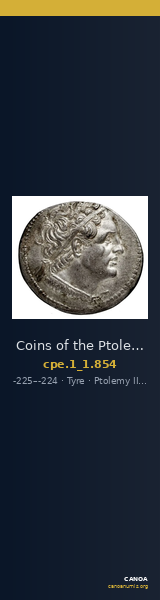Coins of the Ptolemaic Empire Vol. I, Part 1, no. 854 — CANOA