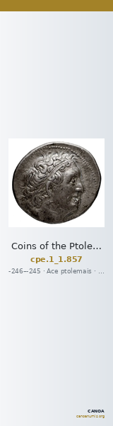 Coins of the Ptolemaic Empire Vol. I, Part 1, no. 857 — CANOA