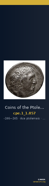 Coins of the Ptolemaic Empire Vol. I, Part 1, no. 857 — CANOA