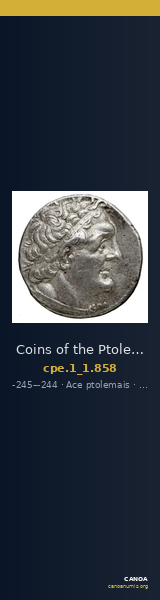 Coins of the Ptolemaic Empire Vol. I, Part 1, no. 858 — CANOA