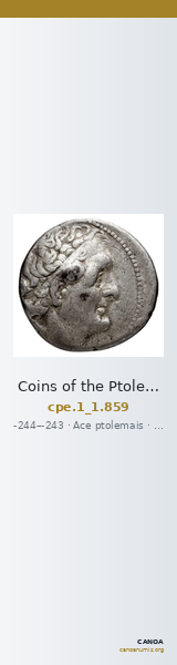 Coins of the Ptolemaic Empire Vol. I, Part 1, no. 859 — CANOA